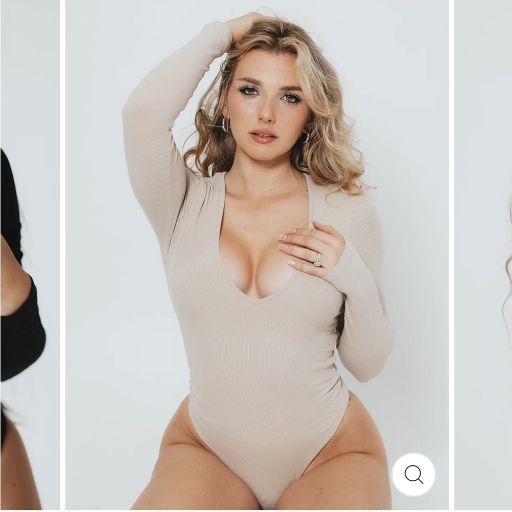 Klassy Network Deep V Long Sleeve Bramisuit Bodysuit